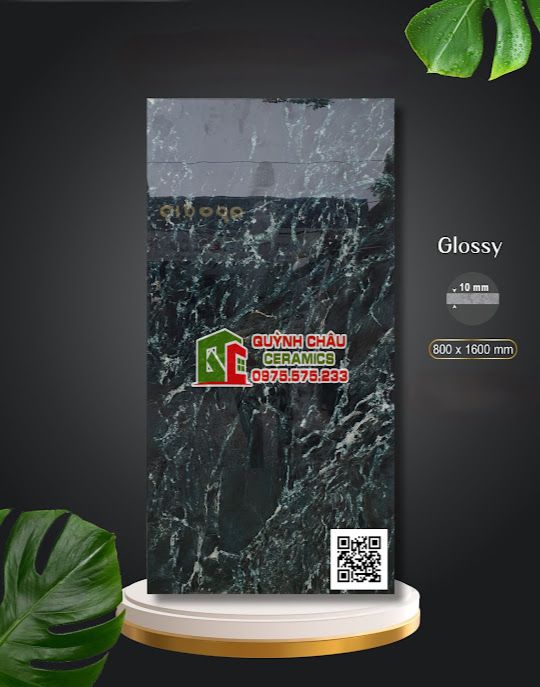Gạch Apodio 80x160 vân đá màu xanh đen thẫm bóng vi tinh 5271