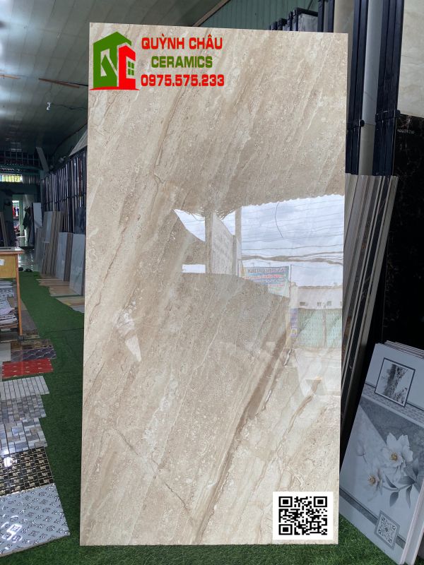 Gạch lát nền 80x160 cao cấp màu kem vân đá giá rẻ 4436