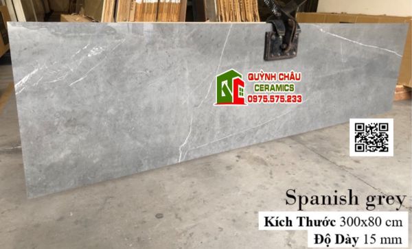 Gạch khổ lớn ốp lát 80x300 đá xám vân trắng bóng siêu dày ấn độ