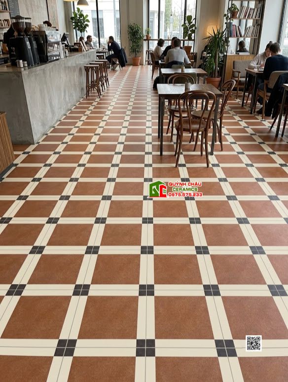 Gạch bông 30x30 cổ điển hình ô vuông
