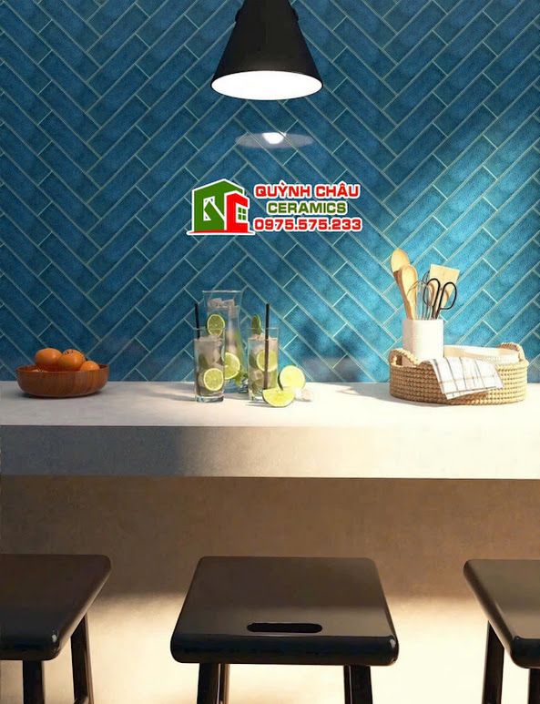 Mẫu gạch thẻ 6x20 men bóng dạn ốp tường trang trí