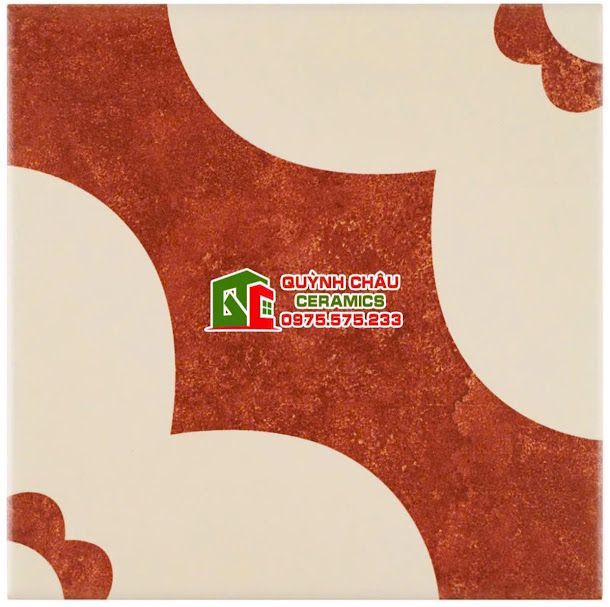 Gạch bông hoa mai màu đỏ 20x20 cm