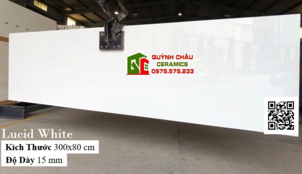 Gạch khổ lớn 80x300 đá trắng trơn men sứ ấn độ siêu bóng
