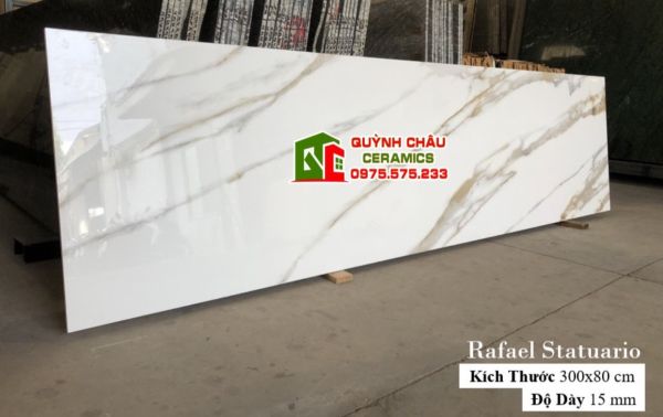 Gạch đá ốp lát ấn độ 80x300 trắng vân vàng siêu bóng cao cấp