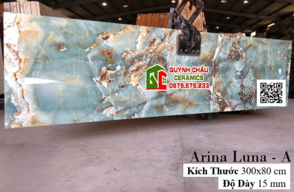 Đá ốp lát 80x300 vân đá marble xanh ngọc thạch đẹp ấn độ cao cấp