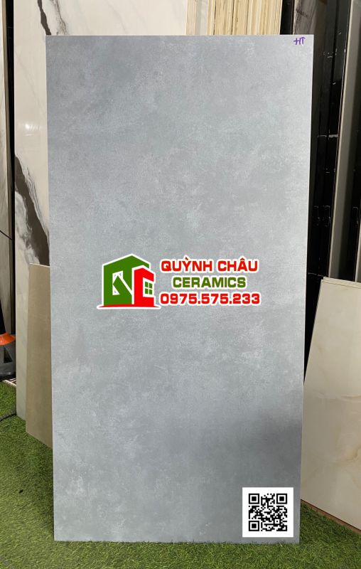 Gạch ốp lát ấn độ 60x120 bề mặt mờ màu xanh xi măng sang trọng
