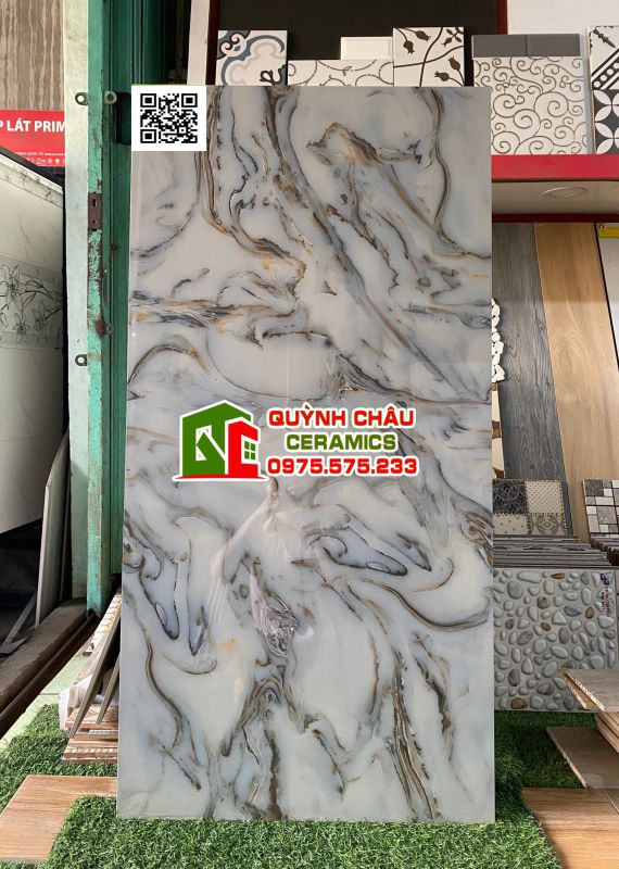 Gạch ấn độ 600x1200 đá marble vân bóng kiếng