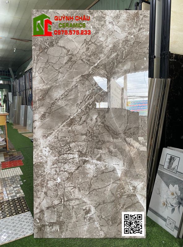 Gạch bóng kiếng 800x1600 xám giả đá ngẫu nhiên nhiều vân 4422