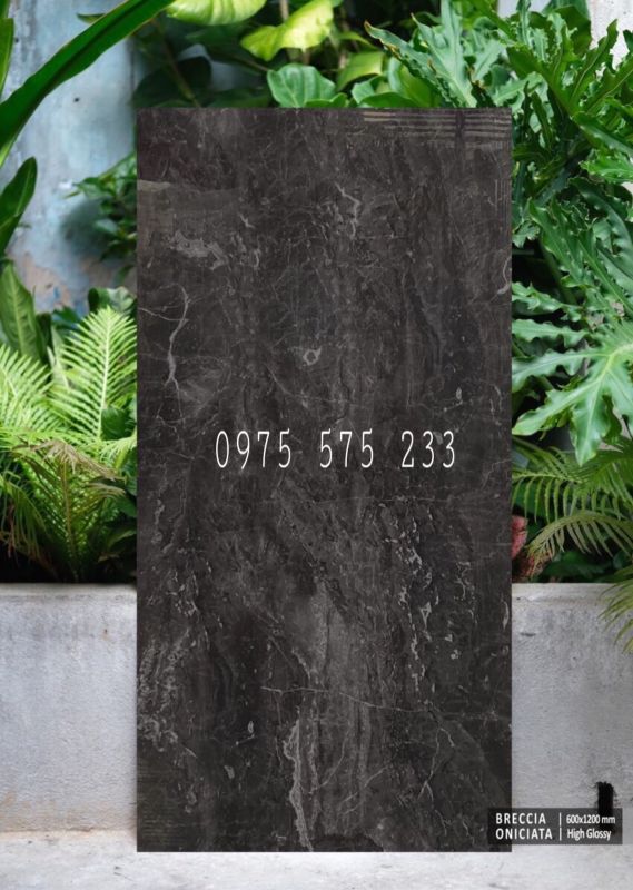 Gạch khổ to 60x120 vân màu nâu đen đẹp bóng kiếng