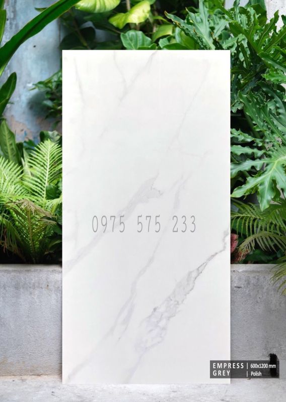 Gạch lát nền khổ to màu trắng vân khói 60x120 nhập khẩu