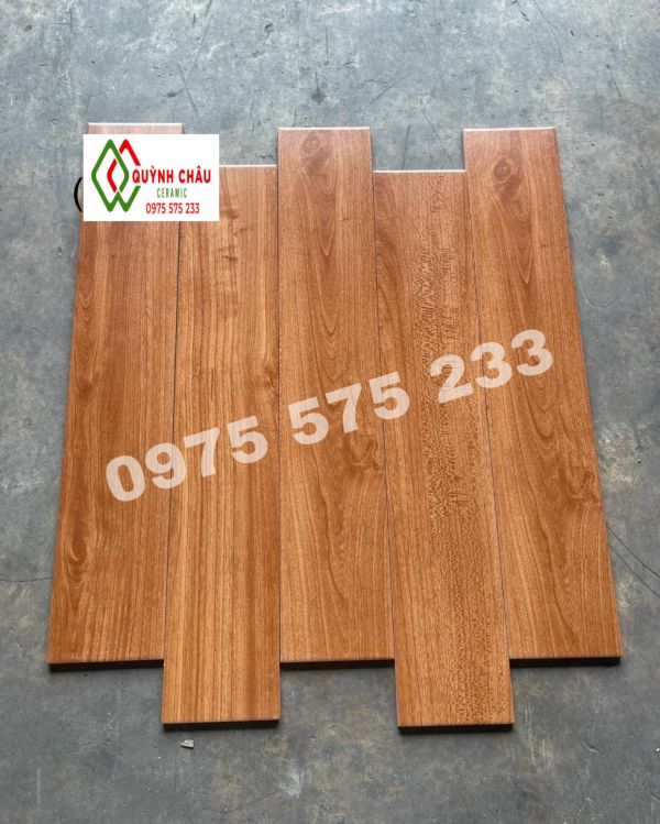 Gạch lát nền giả gỗ 15x80 vàng đậm