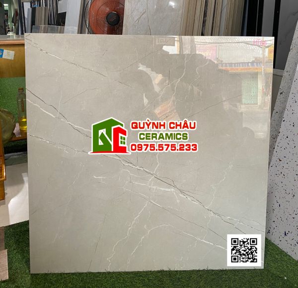 Gạch lát nền màu xám nhẹ 80x80 ấn độ AArmani Bianco đá bóng kính 5064