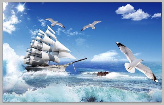 Gạch tranh thuận buồm xuôi gió độc đáo