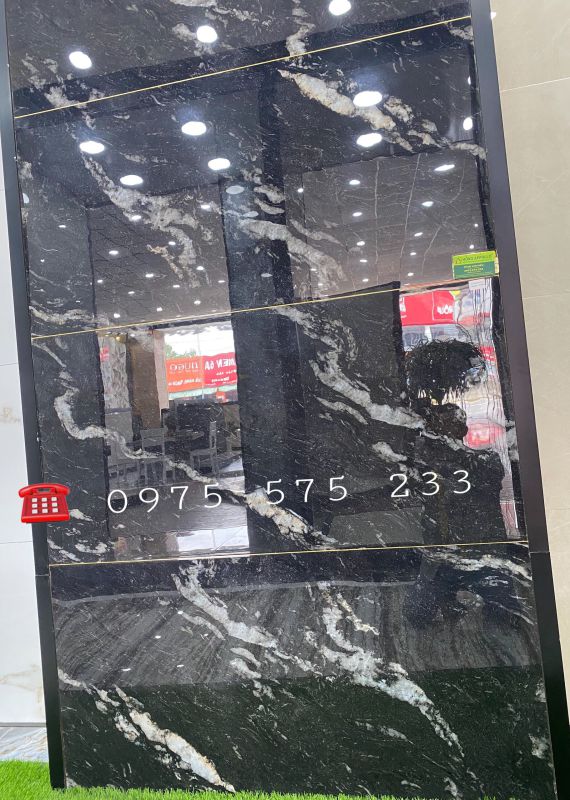 Gạch mặt tiền lát nền 60x120 đen vân trắng siêu bóng cao cấp tại thành phố hồ chí minh