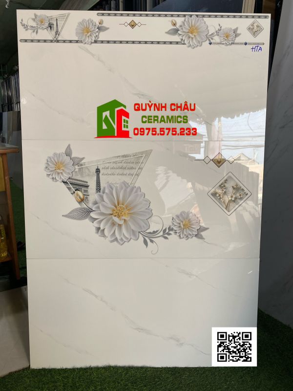 Gạch 40x80 ốp dán tường phòng khách đá bóng kiếng