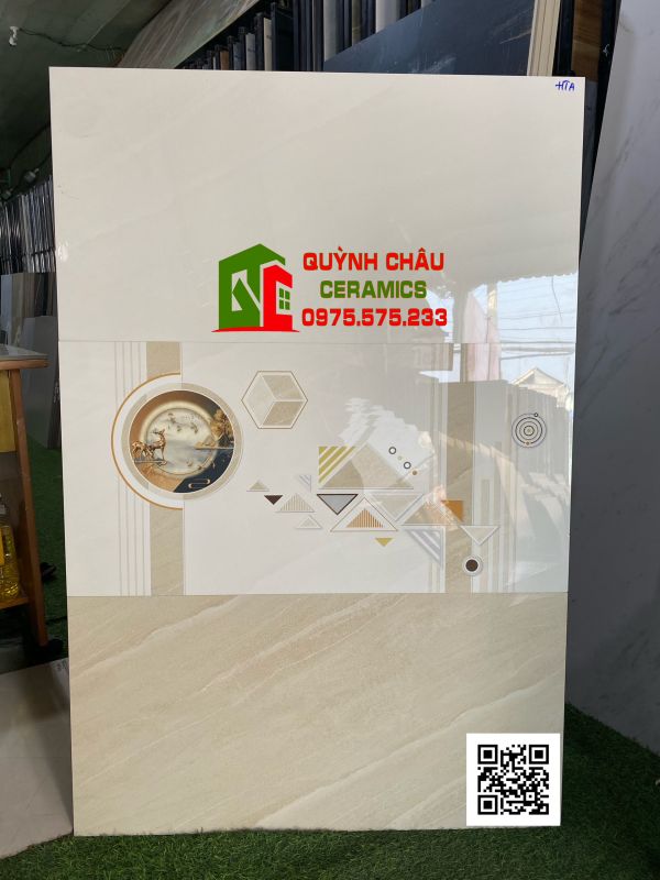 Gạch 40x80 ốp tường màu kem nhạt bóng kiếng