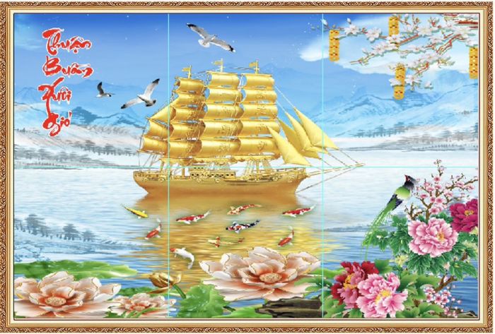 Tranh thuận buồm xuôi gió vạn sự bình an