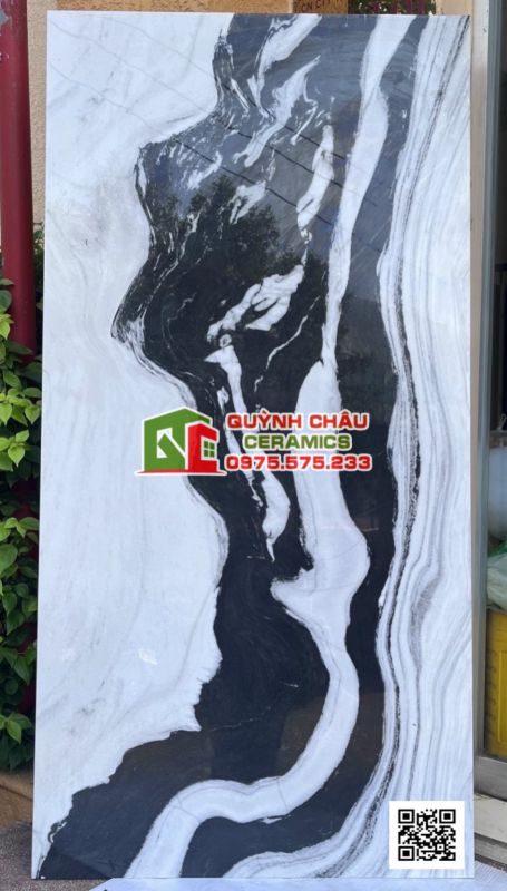 Gạch ốp lát 90x180 trắng đen đẹp lộng lẫy