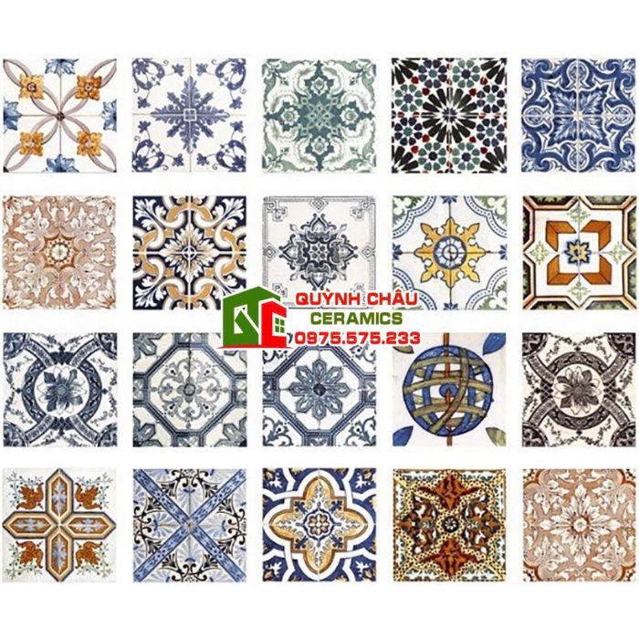 Gạch bông 20x20 mix hoa văn lộn xộn