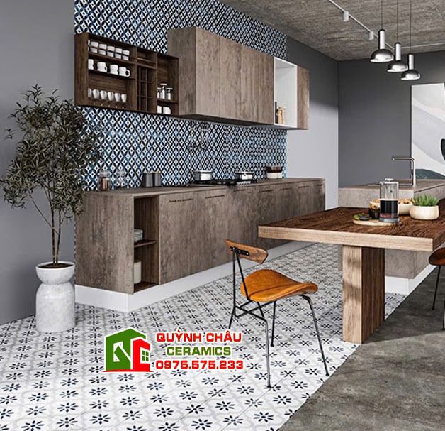 Gạch bông xương đá 20x20 hoạ tiết cánh hoa