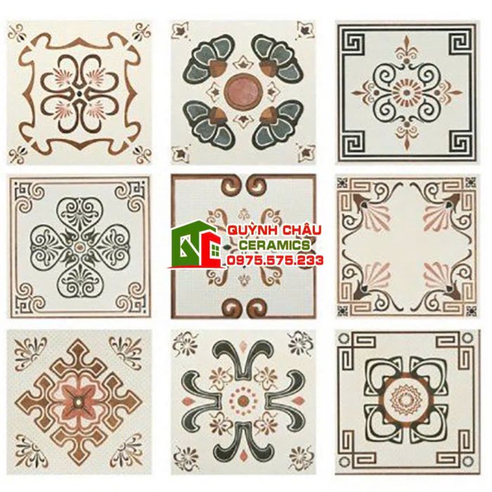 Gạch bông 20x20 mix hoa văn lộn xộn