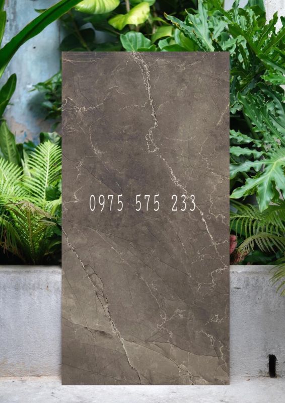 Gạch khổ to 60x120 màu vân xám tro bóng kính ấn độ