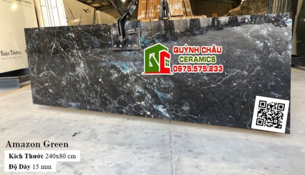 Gạch ốp lát 80x240 vân đá đen xanh ấn độ siêu dày bền đẹp