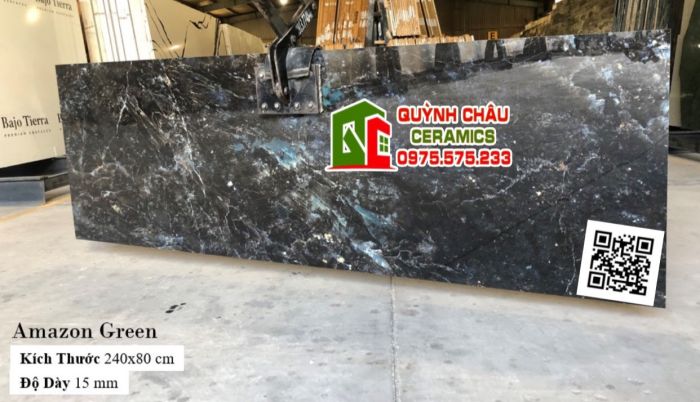 Gạch ốp lát 80x240 vân đá đen xanh ấn độ siêu dày bền đẹp