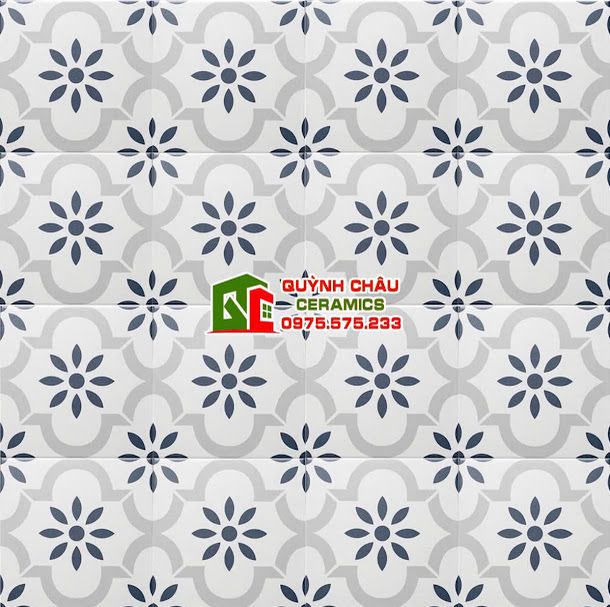 Gạch bông xương đá 20x20 hoạ tiết cánh hoa