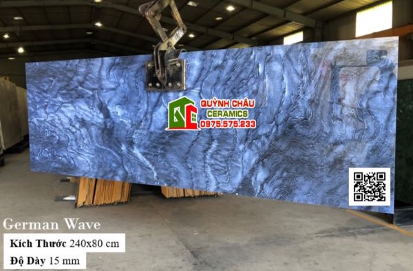 Đá ốp lát khổ lớn ấn độ 80x240 vân đá màu xanh biển