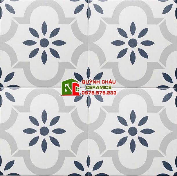 Gạch bông xương đá 20x20 hoạ tiết cánh hoa