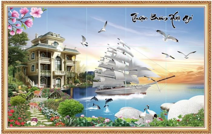 Thuận buồm xuôi gió tranh 3D