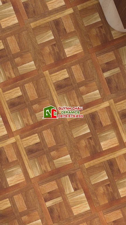 Gạch giả gỗ 60x60 màu nâu hoạ tiết lắp ghép   