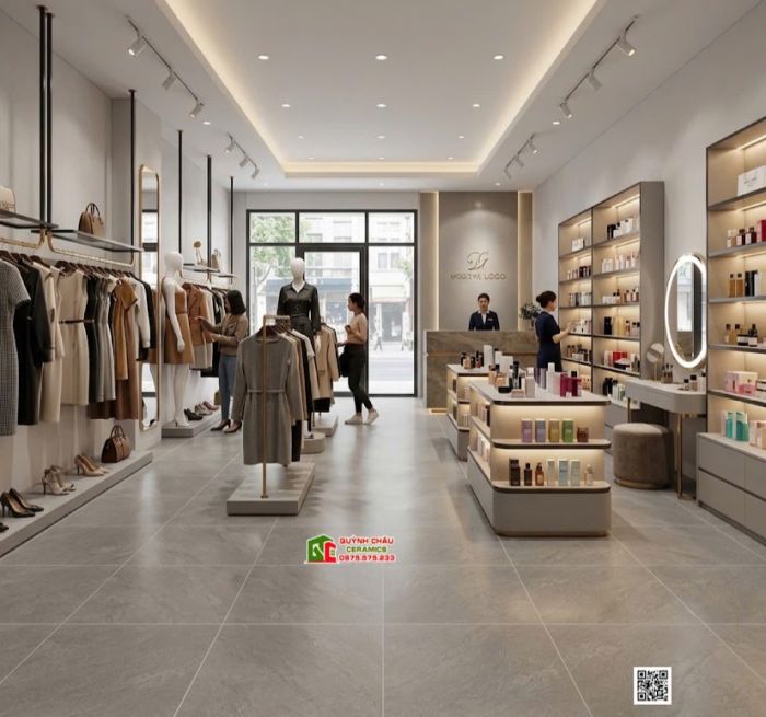 Gạch lát nền Viglacera 80x80 xám mờ vân đá tự nhiên