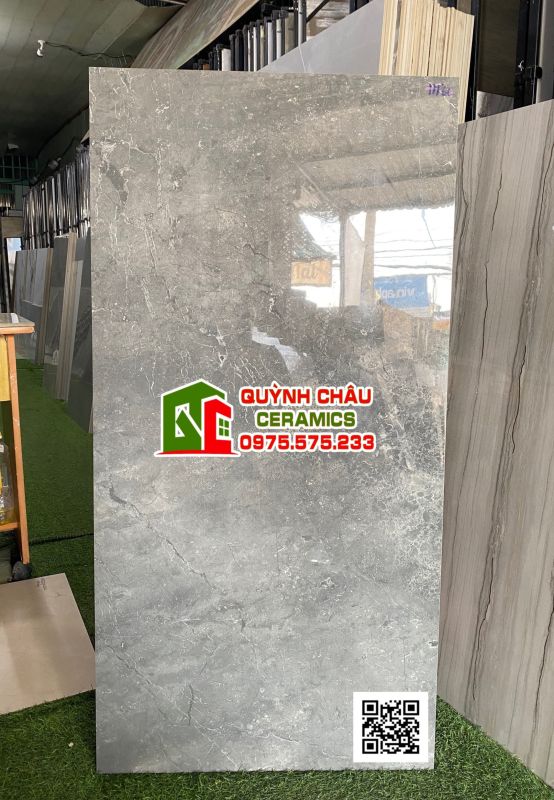 Gạch lát nền 60x120 ấn độ màu xám vân đá nứt độc lạ có Cliff dark grey bề mặt siêu bóng