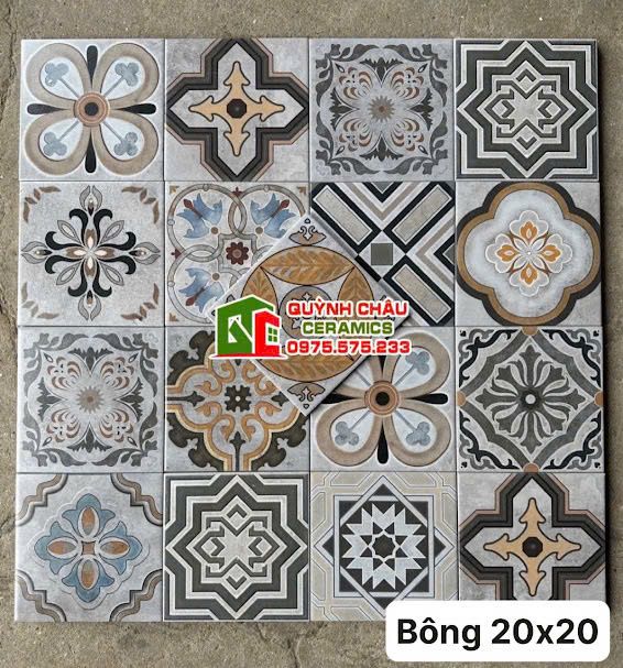 Gạch bông lát nền phòng khách 20x20 đẹp