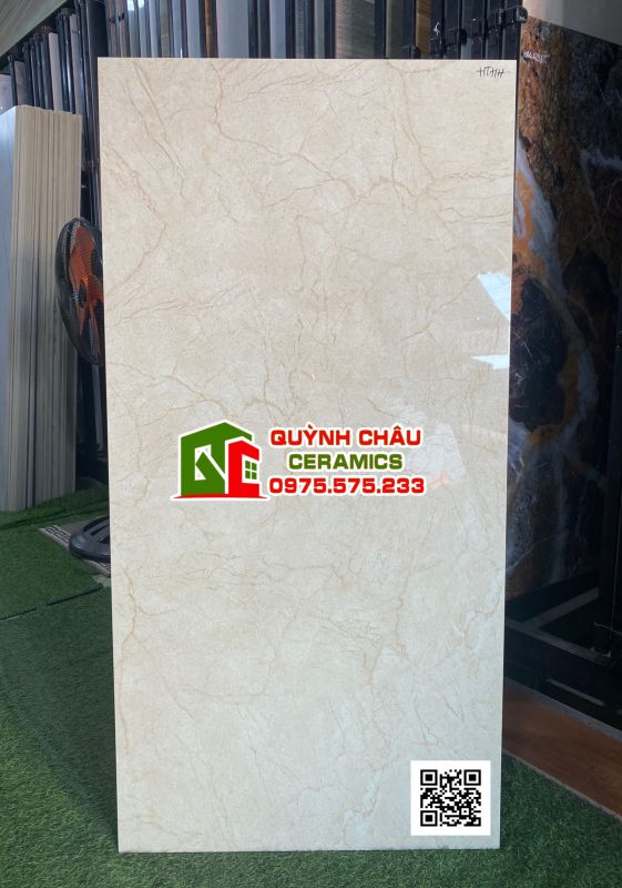 Gạch ốp lát CMC 60x120 màu kem vân đá rạn siêu bóng đơn giản sang trọng ứng dụng nhiều không gian