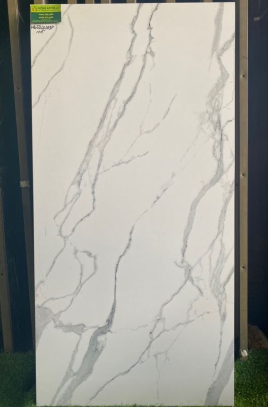 Gạch đá mờ trắng xám vân 60x120 ốp biệt thự nhà vườn sang trọng