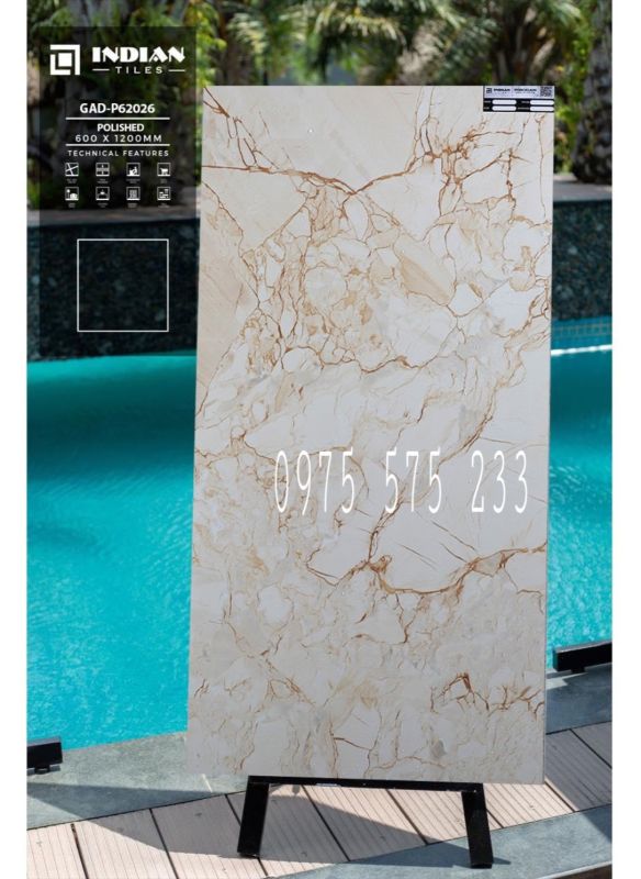 Gạch lát nền ấn độ 60x120 vân vàng nâu bóng kiếng