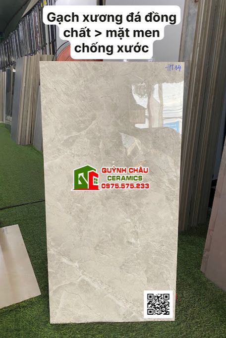 Gạch đồng chất 40x80 vân đá màu xám bề mặt chống xước cao cấp