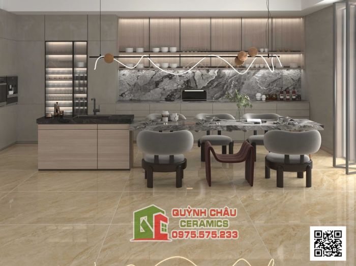 Gạch lát nền tasa 80x160 vàng vân đá bóng kiếng