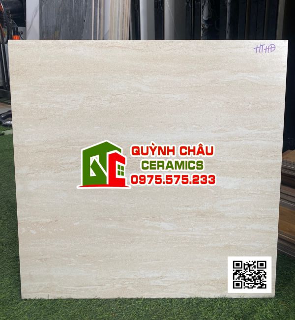 Gạch lát nền 600x600 bóng mờ màu kem ấn độ cao cấp