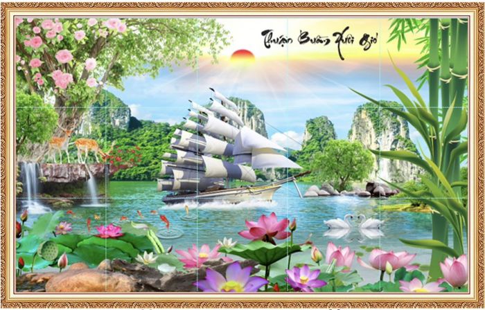 Thuận buồm xuôi gió tranh 3D