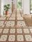Gạch bông trang trí 40x40 hoạ tiết viền gỗ nâu kem sang trọng