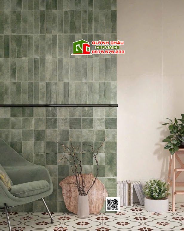 Gạch trang trí 40x80 giả thẻ màu xanh hiệu ứng Gạch trang trí 40x80 giả thẻ màu xanh hiệu ứng