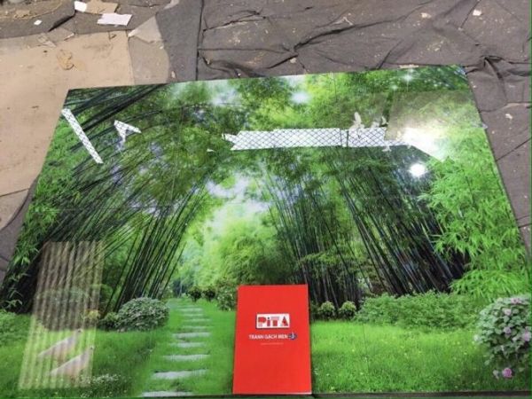 Gạch tranh giá rẻ  phong cảnh rừng trúc
