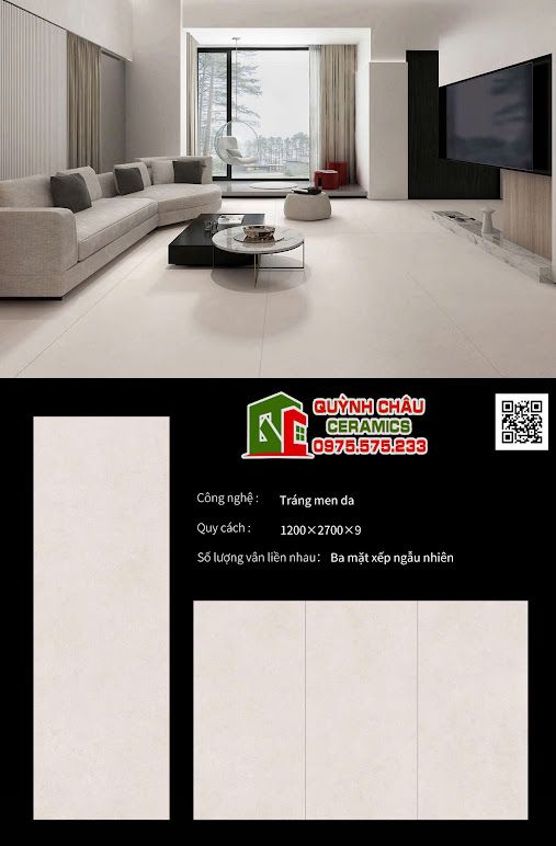 Đá nung kết 120x270cm ốp lát mờ mịn màu kem