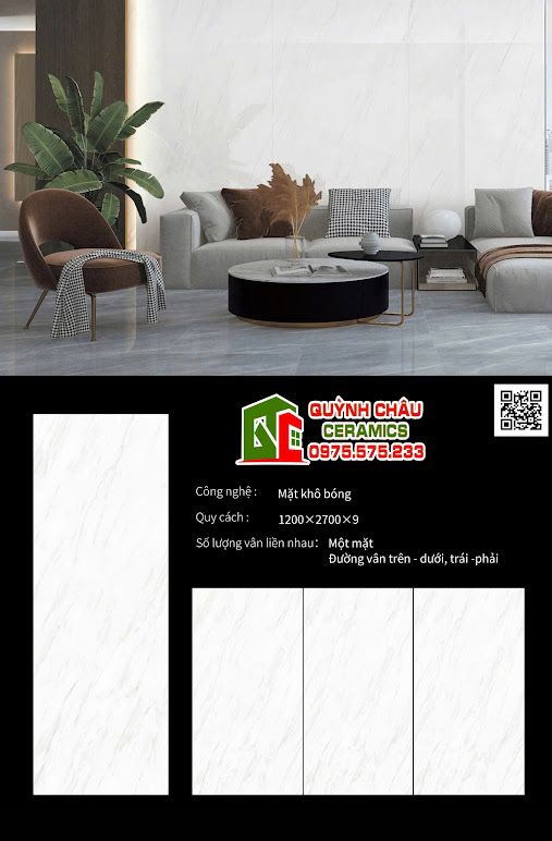 Đá nung kết trung quốc 120x270cm trắng bóng vân xám