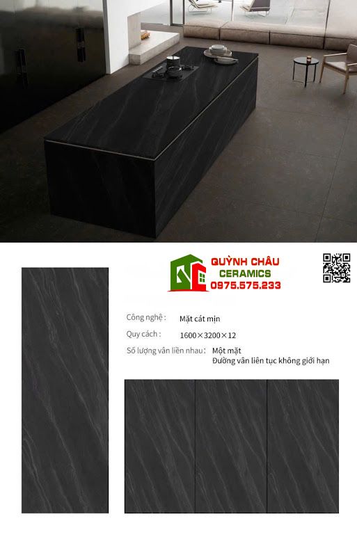 Gạch 160x320 mờ xám đậm đá nung kết