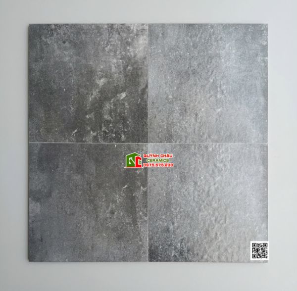 Gạch 40x40 mờ loang màu hiệu ứng xi măng xám đen
